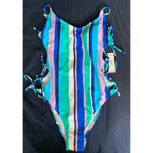 Cute Stripe One Piece Swim Suit